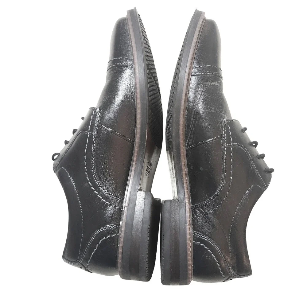 Nunn Bush Cap Toe Oxford Men's Size 8 Black Leather Dress Shoes Wedding Church